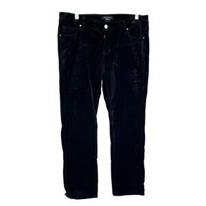 White House Black Market Pants Womens 8S Black Velvet Jean Cut Noir‎ Slim Leg